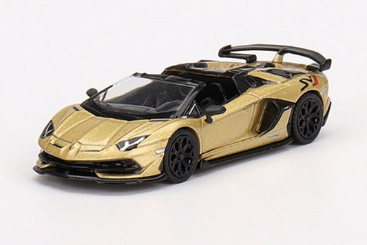 MGT00363-L TSM MINI-GT 1:64 Lamborghini Aventador SVJ Roadster Oro Elios Gold LHD