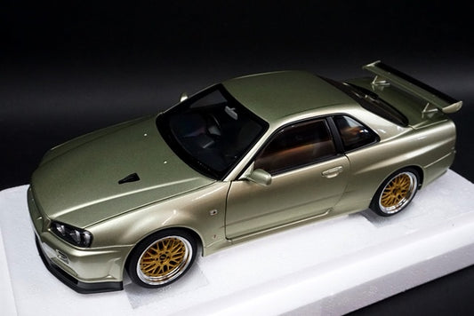 1:18 AUTOart 77405 Nissan Skyline GT-R R34 V-SPEC II Ner BBS LM Wheel version Millennium Jade