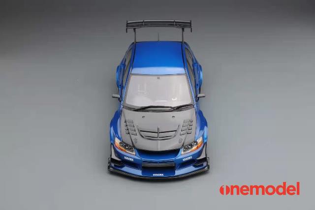 20C03-22 onemodel 1:18 Mitsubishi Voltex EVO IX Carbon Bonnet Version Blue