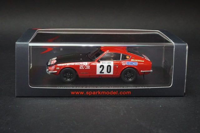 1:43 SPARK S6284 Nissan Datsun 240 Z #20 Monte Carlo 1972 Tony Fall Mike Wood model car