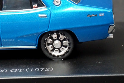 1:43 AOSHIMA DISM 093436 GC110 Skyline Yonmeri 2000GT early model 1972 Blue Metallic