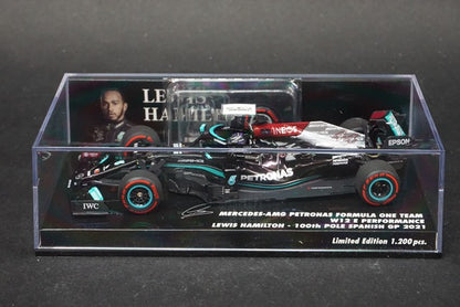 1:43 MINICHAMPS 410210444 Mercedes AMG Petronas F1 W12 E 100th POLE Spanish GP L.Hamilton 2021#44