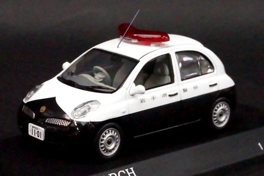 1:43 RAI'S H7430201 Nissan March 2002 Iwate Prefectural Police Vehicle