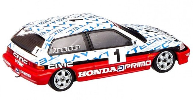 IN64-EF9-SENHKS INNO MODELS 1:64 Honda CivicEF9 GR.N SUZUKA CIRCUIT Test Car 1990 A. Senna #1