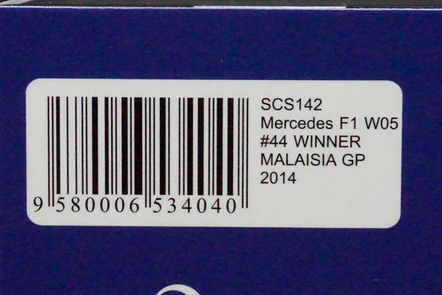 1:43 SPARK SCS142 Suzuka Circuit Special Order Mercedes AMG PETRONAS F1 Team W05 Malaysia GP L.Hamilton 2014 #44