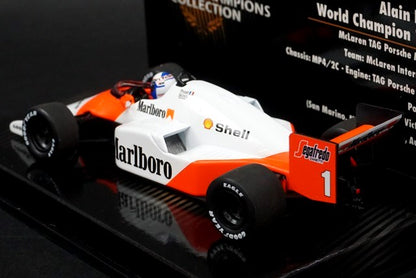 1:43 MINICHAMPS 436860001 McLaren TAG Porsche MP4/2C 1986 World Champion #1 A.Prost