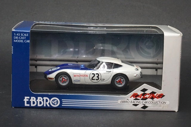 1:43 EBBRO 43252 Toyota 2000GT SCA 1968 #23 White/Blue