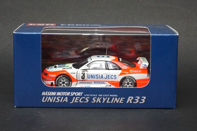 1:43 TOMICA EBBRO UNISIA JECS Skyline R33 #3 HASEMI MOTOR SPORT