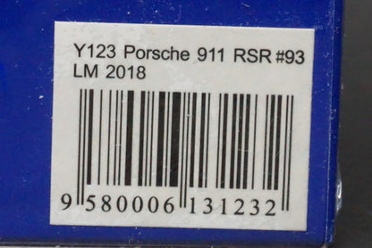 1:64 SPARK Y123 SPARK Porsche 911 RSR LM Le Mans 24h 2018 #93