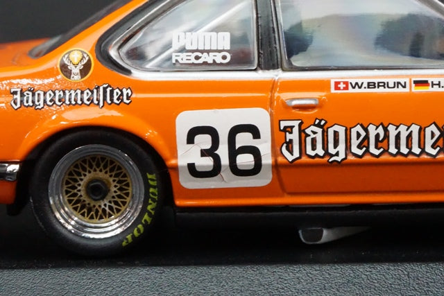 1:43 MINICHAMPS 430842636 BMW 635 CSI Monza 1984 #36 Jagermeister Brun/Grohs model car