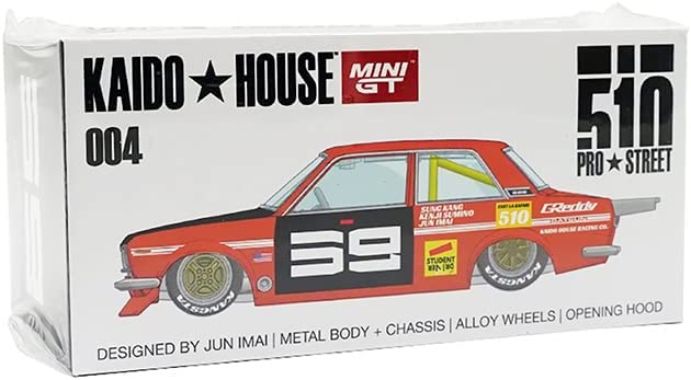 KHMG004 TSM MINI-GT KAIDO HOUSE 1:64 Nissan Datsun 510 Pro Street SK510 Orange LHD