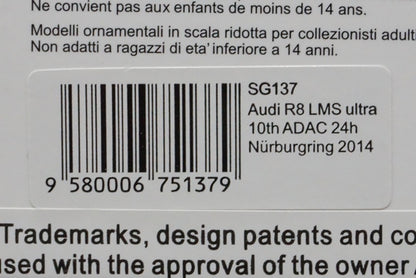 1:43 SPARK SG137 Audi R8 LMS ultra 10th ADAC Nurburgring 24h 2014 #16