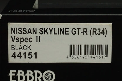 1:43 EBBRO 44151 Nissan Skyline GT-R R34 Vspec II Black