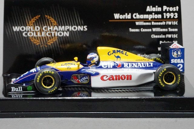 1:43 MINICHAMPS 436930002 Williams Renault FW15C A.Prost World Champion 1993 #2 Camel Spec.