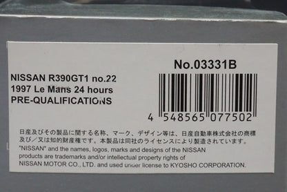 1:43 KYOSHO K03331B Nissan R390GT1 PRE-QUALIFICATIONS Le Mans 24h 1997 #22