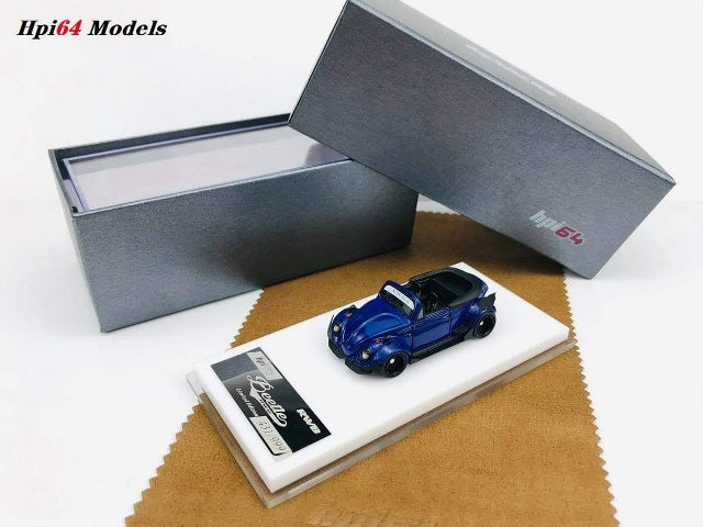 HPI64 1:64 VW Volkswagen Beetle RWB Cabriolet Blue model car