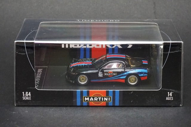 TM Time Micro 1:64 Mazda RX-7 Martini Black with Engine model car