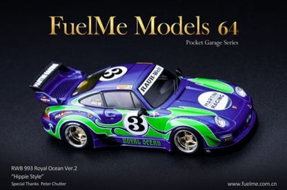 FM64002-RWB993-06B Fuelme Models 1:64 Porsche RWB 993 Royal Ocean ver.2