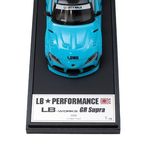 LB013BSP MakeUp EIDOLON 1:43 LBWK LB-WORKS Toyota GR Supra Light Blue Pearl LBWK Limited