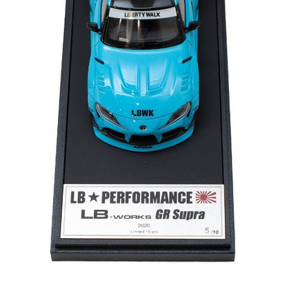 LB013BSP MakeUp EIDOLON 1:43 LBWK LB-WORKS Toyota GR Supra Light Blue Pearl LBWK Limited