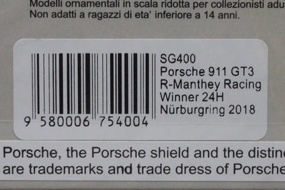 1:43 SPARK SG400 Porsche 911 GT3 R-Manthey Racing Nurburgring 24h Winner 2018 #912