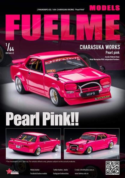 FM64006PG-05 Fuelme Models 1:64 Nissan Hakosuka KPGC10 CHARASUKA WORKS Pearl Pink