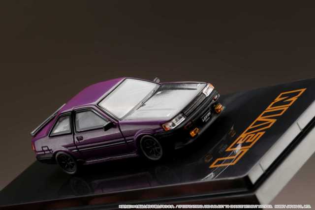 HJ641035CP Hobby JAPAN 1:64 Toyota Corolla Levin 2door AE86 Carbon Bonnet Purple / Black Custom Color