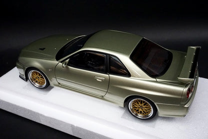 1:18 AUTOart 77405 Nissan Skyline GT-R R34 V-SPEC II Ner BBS LM Wheel version Millennium Jade