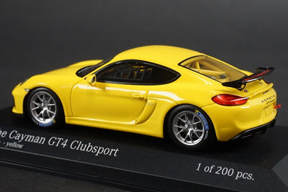 1:43 MINICHAMPS 437166100 Porsche Cayman GT4 Clubsports Streetversion Yellow model car