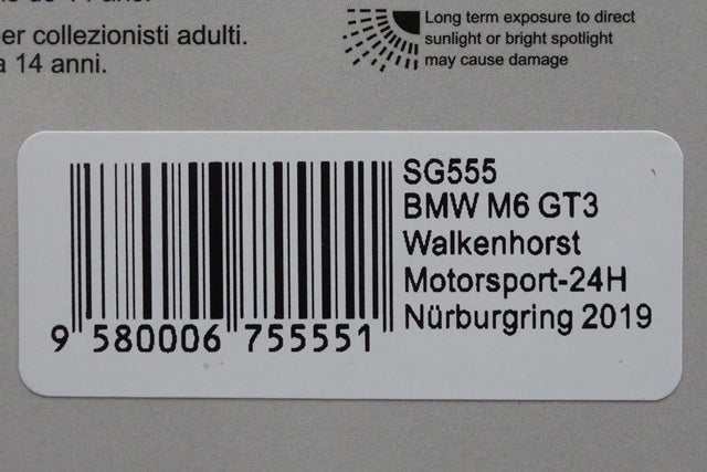 1:43 SPARK SG555 BMW M6 GT3 Walkenhorst Motorsport Nurburgring 24h 2019 #100