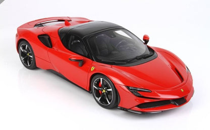 P18196C BBR 1:18 Ferrari SF90 Spider CLOSED ROOF Rosso Corsa 322/Base in eco-leather without case