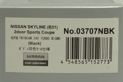 1:43 KYOSHO 03707NBK  Nissan Skyline 2000 GTS NISMO R31 Black