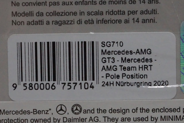 1:43 SPARK SG710 Mercedes AMG GT3 Team HRT Pole Position Nurburgring 24h 2020#4