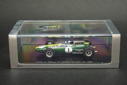 1:43 SPARK S1614 Lotus 33 Climax German GP Winner J.Clark 1965 #1 World Champion