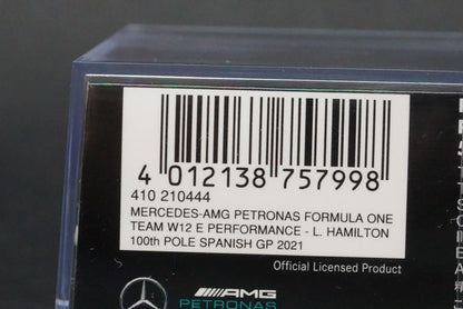 1:43 MINICHAMPS 410210444 Mercedes AMG Petronas F1 W12 E 100th POLE Spanish GP L.Hamilton 2021#44