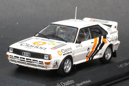 1:43 MINICHAMPS 430841902 Audi Quattro Swedish Rally 1984 #2 Eklund/Whitlock