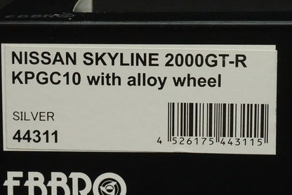 1:43 EBBRO 44311 Nissan Skyline 2000GT-R KPGC10 Silver Alloy Wheel