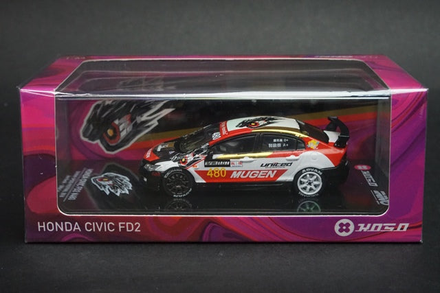 IN64-FD2-MGBQS INNO MODELS 1:64 Civic FD2 #480 "MUGEN" Taiwan Speed Festival 2018 BENQ Edition model car