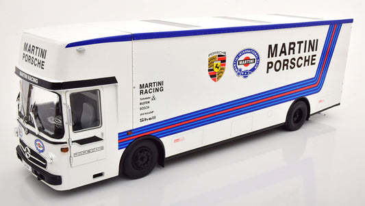 CMR154 CMR 1:18 Mercedes O317 Porsche Renntransporter 1968 MARTINI Racing