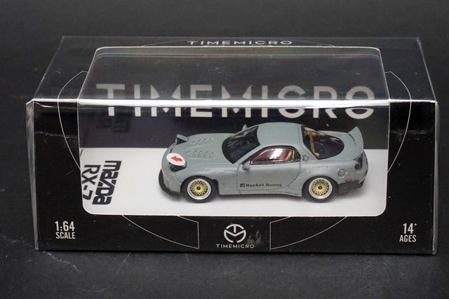 TM Time Micro 1:64 Mazda RX-7 Rocket Bunny Gray model car