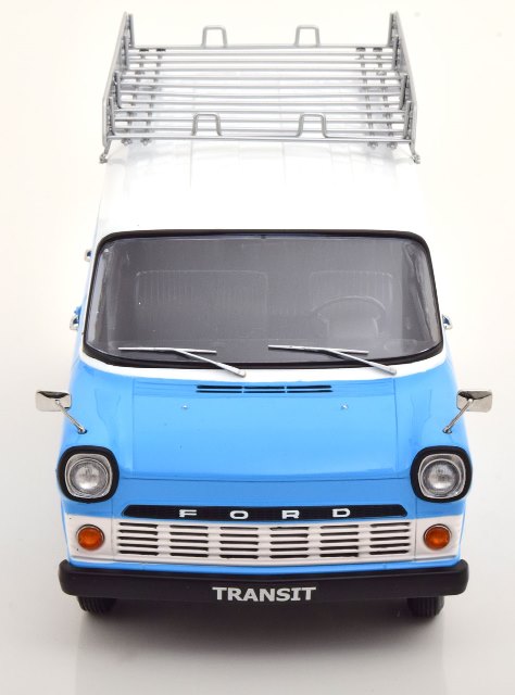 KKDC180464 KK Scale 1:18 Ford Transit Bus 1965-1970 with Roof Light Blue/White