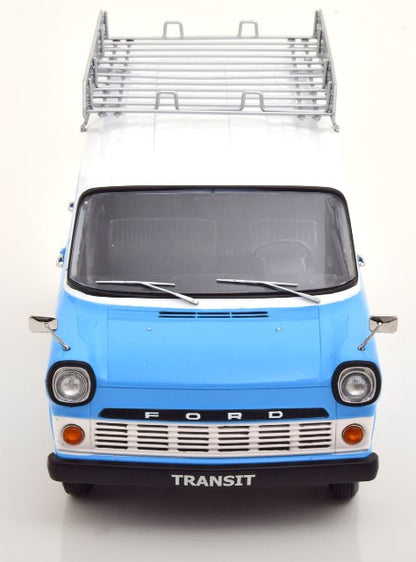 KKDC180464 KK Scale 1:18 Ford Transit Bus 1965-1970 with Roof Light Blue/White