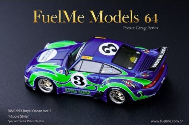 FM64002-RWB993-06B Fuelme Models 1:64 Porsche RWB 993 Royal Ocean ver.2