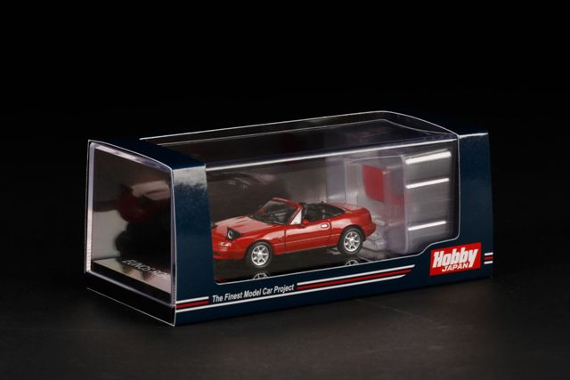 HJ641025ALR Hobby JAPAN 1:64 Mazda Eunos Roadster NA6CE Open Retractable headlights Classic Red