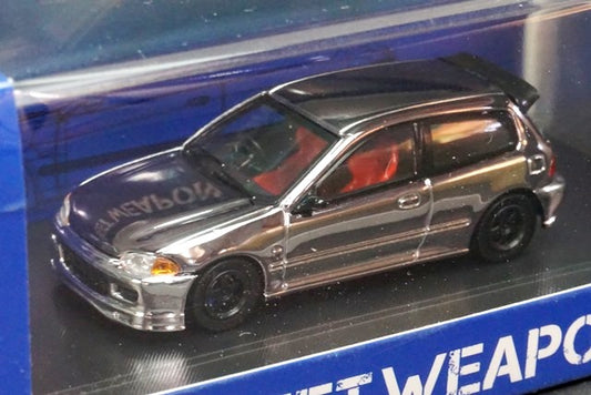 Street Weapon 1:64 Honda Civic EG6 Chrome model car