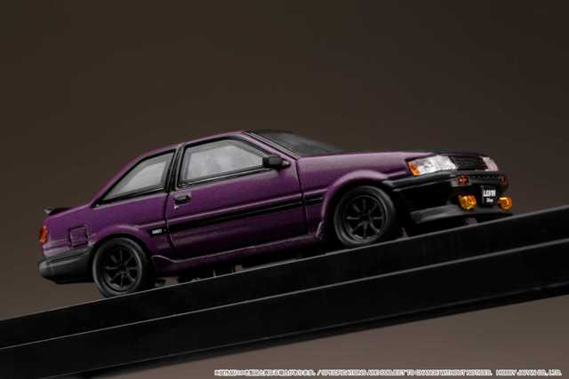 HJ641035CP Hobby JAPAN 1:64 Toyota Corolla Levin 2door AE86 Carbon Bonnet Purple / Black Custom Color