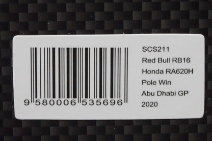 1:43 SPARK SCS211 Red Bull RB16 Honda RA620H Pole Win Abu Dhabi GP 2020 Winner #33 M.Verstappen