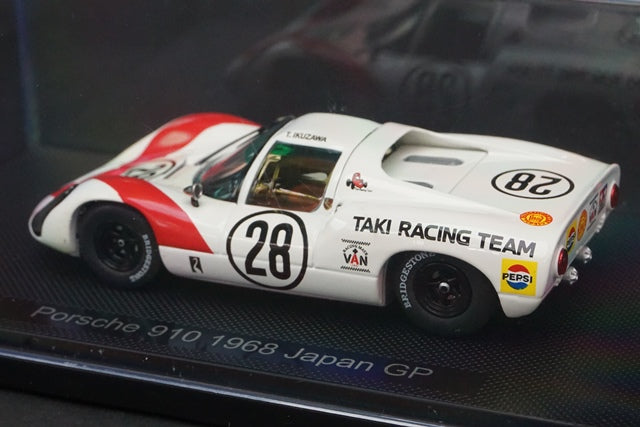 1:43 EBBRO 44791 Porsche 910 Japan GP Tetsu Ikuzawa 1968 #28 model car