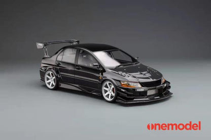 20C03-25 onemodel 1:18 Mitsubishi Voltex EVO IX Carbon Bonnet Version Black