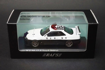 1:43 RAI'S H7430209 Nissan Skyline GT-R V-Spec II BNR34 2002 Saitama Police Highway Traffic Police Corps Vehicle 854